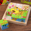 Wooden Blocks Puzzle Game Animal Fruit Traffic Theme Toy