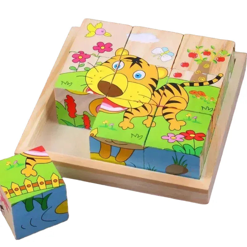 Wooden Blocks Puzzle for Kids Learning — Animal Panda
