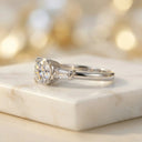 Moissanite Ring in Sterling Silver Baguette