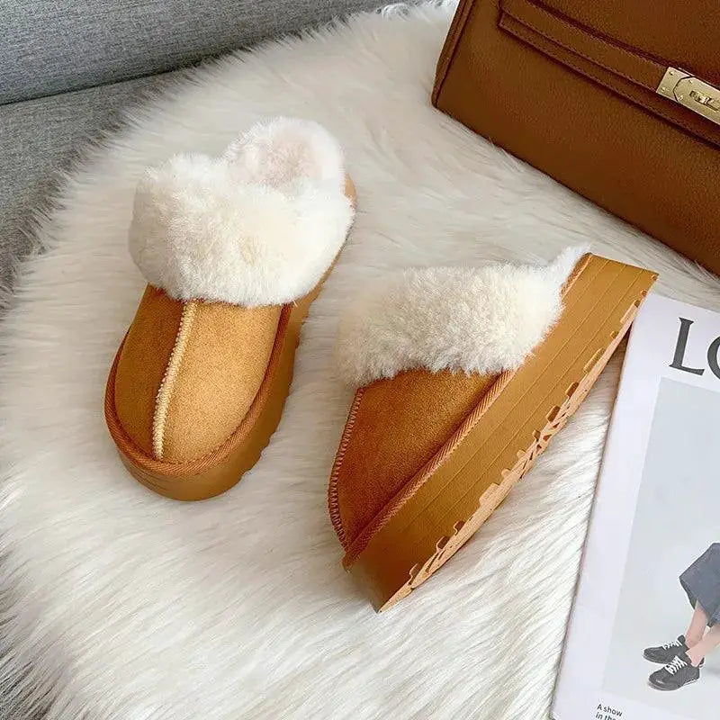 Winter Plush Fur Slides Luxury Designer Slip On Sandals