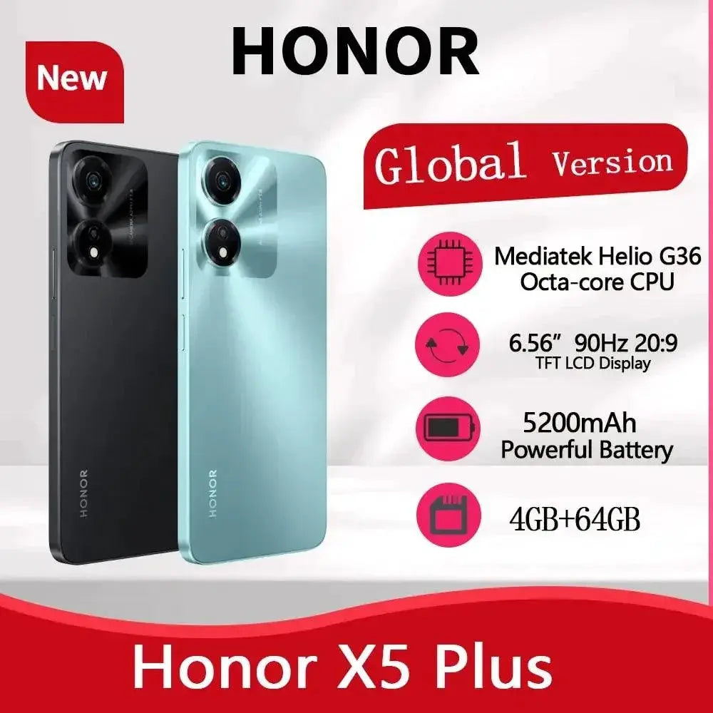 Honor X5 Plus Smartphone 6.56 Inch 90Hz Display Android