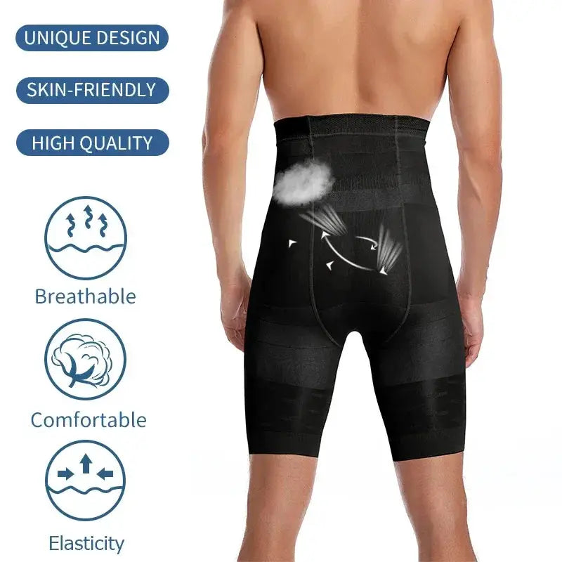 Men High Waist Slimming Shapewear Shorts Tummy Control