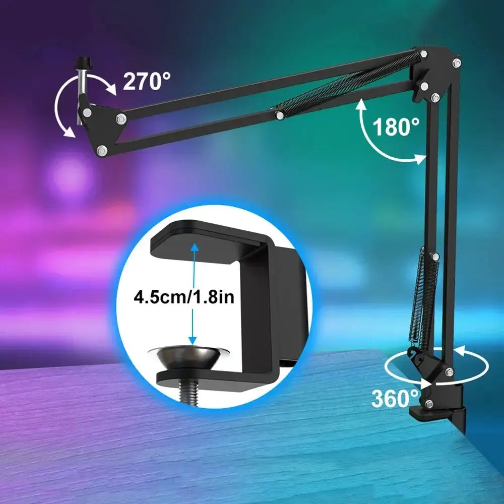 Professional USB Podcast Microphone Kit With Boom Arm
