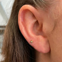 Aide 925 Sterling Silver Heart Earrings Zircon Push-Back Jewelry