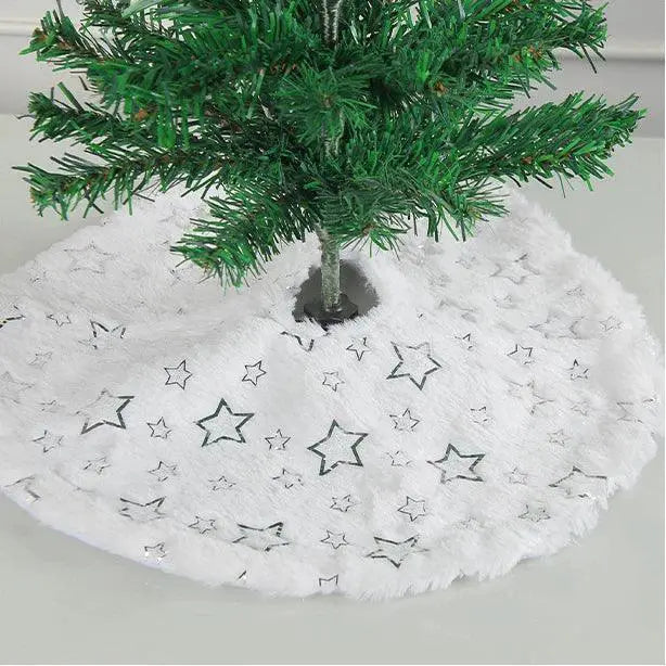 Elegant Faux Fur Christmas Tree Skirt With Sequins