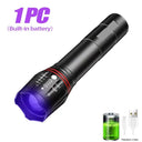 Zoomable UV Flashlight - Rechargeable Pet Detector