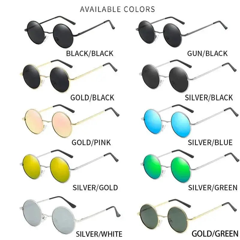 RUOBO Polarized Round Metal Sunglasses UV400 Unisex