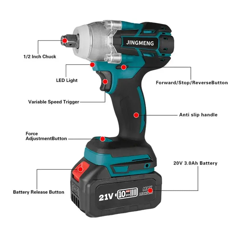 Cordless Brushless Impact Wrench For Makita 21V Battery - OurLum.com
