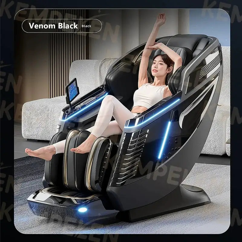 Dual-Core 4-Hand Massage Chair – Full Body Airbag Wrap, Optical Body Scan, Extended SL Track, Deep Leg & Foot Massage