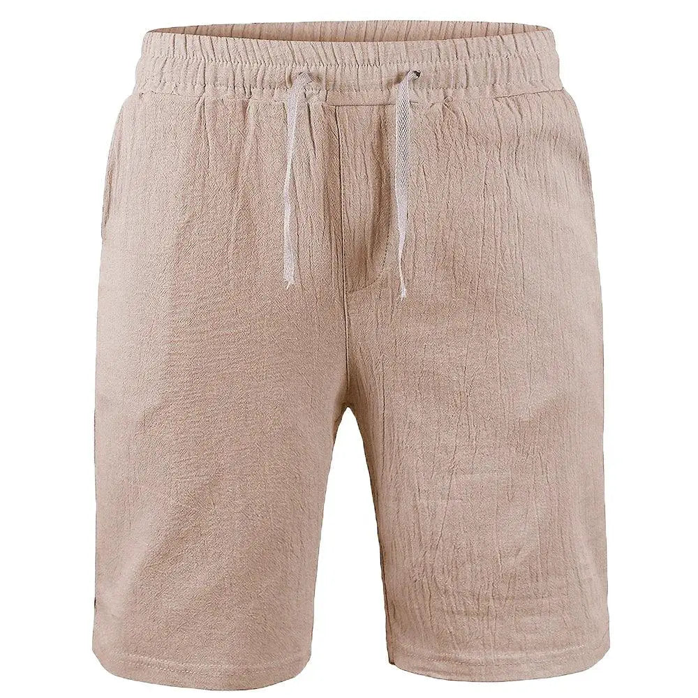 New Mens Cotton Linen Shorts Summer Breathable Trousers