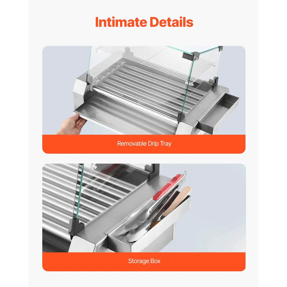 SucceBuy Rollers Hot Dog Roller Stainless Steel Sausage Grill — product view 5