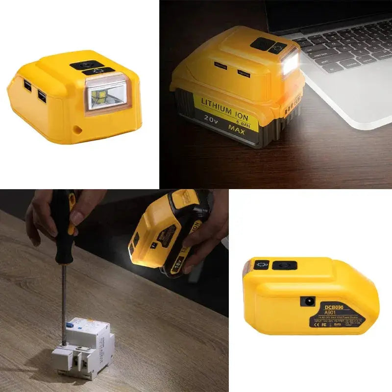DCB090 Power Converter Dual USB Adapter With LED Light Tool