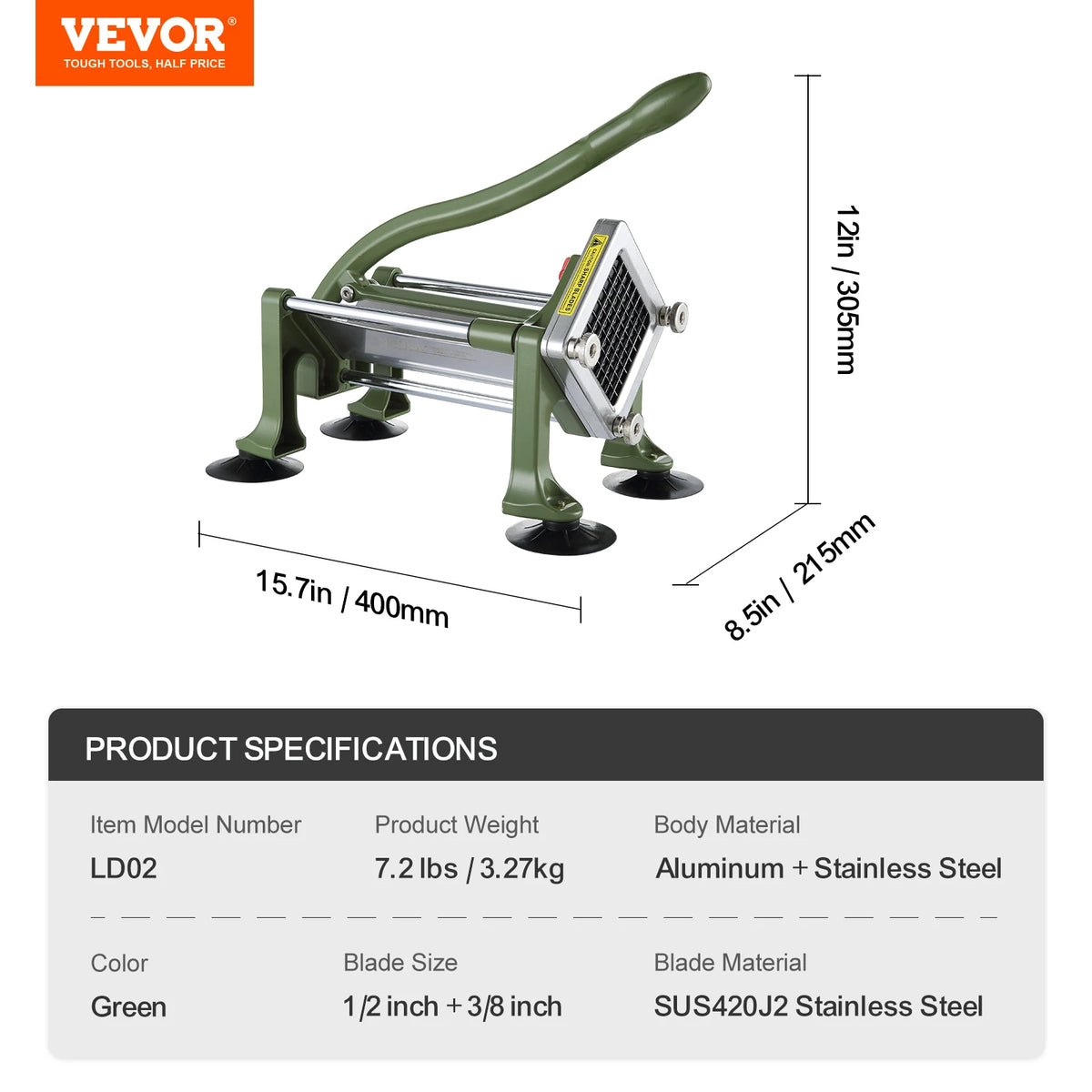 SucceBuy French Fry Cutter Potato Slicer Stainless Steel Blades — product view 9