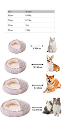 Winter Dog Plush Round Bed Mattress for Small Medium Pets