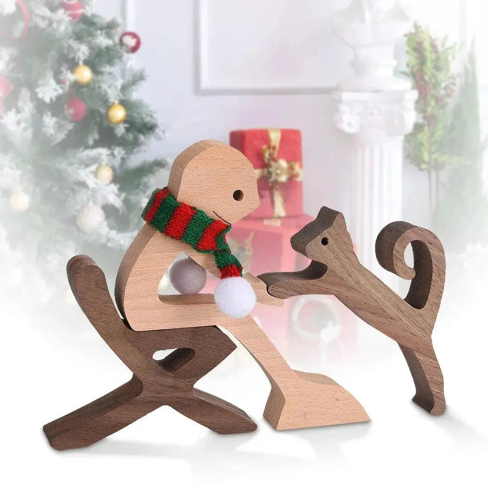 Personalized Hand Carved Dog Family Figurine For Pet Lovers