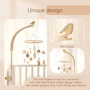 Wooden Bird Bed Bell Mobile: Charming Toy Holder Rattles