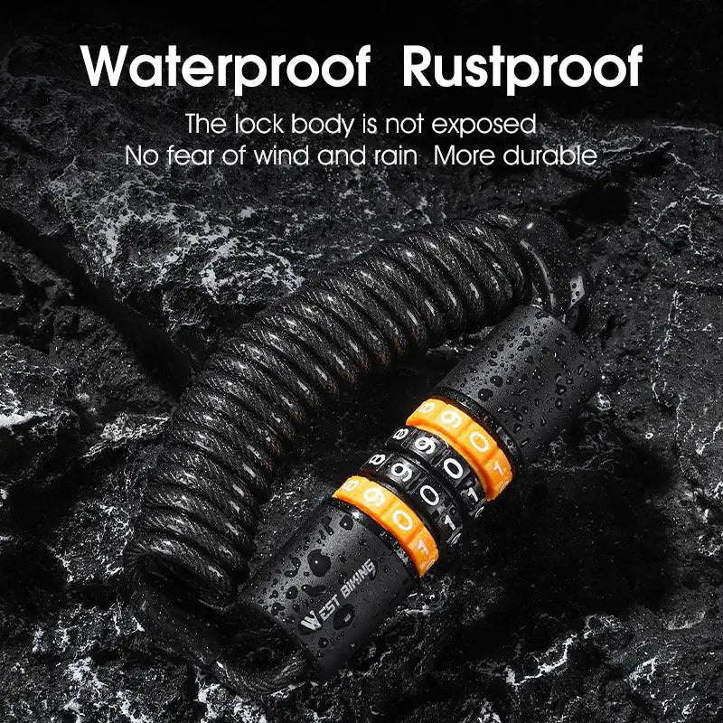 Compact Zinc Alloy Password Bicycle Lock With Steel Cable