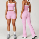 Women 2pc Fitness Set High Waist Bell Bottoms