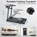 Foldable Home Treadmill With Handle Bar Space Saving Compact