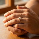 Round Moissanite Ring in Sterling Silver Carat