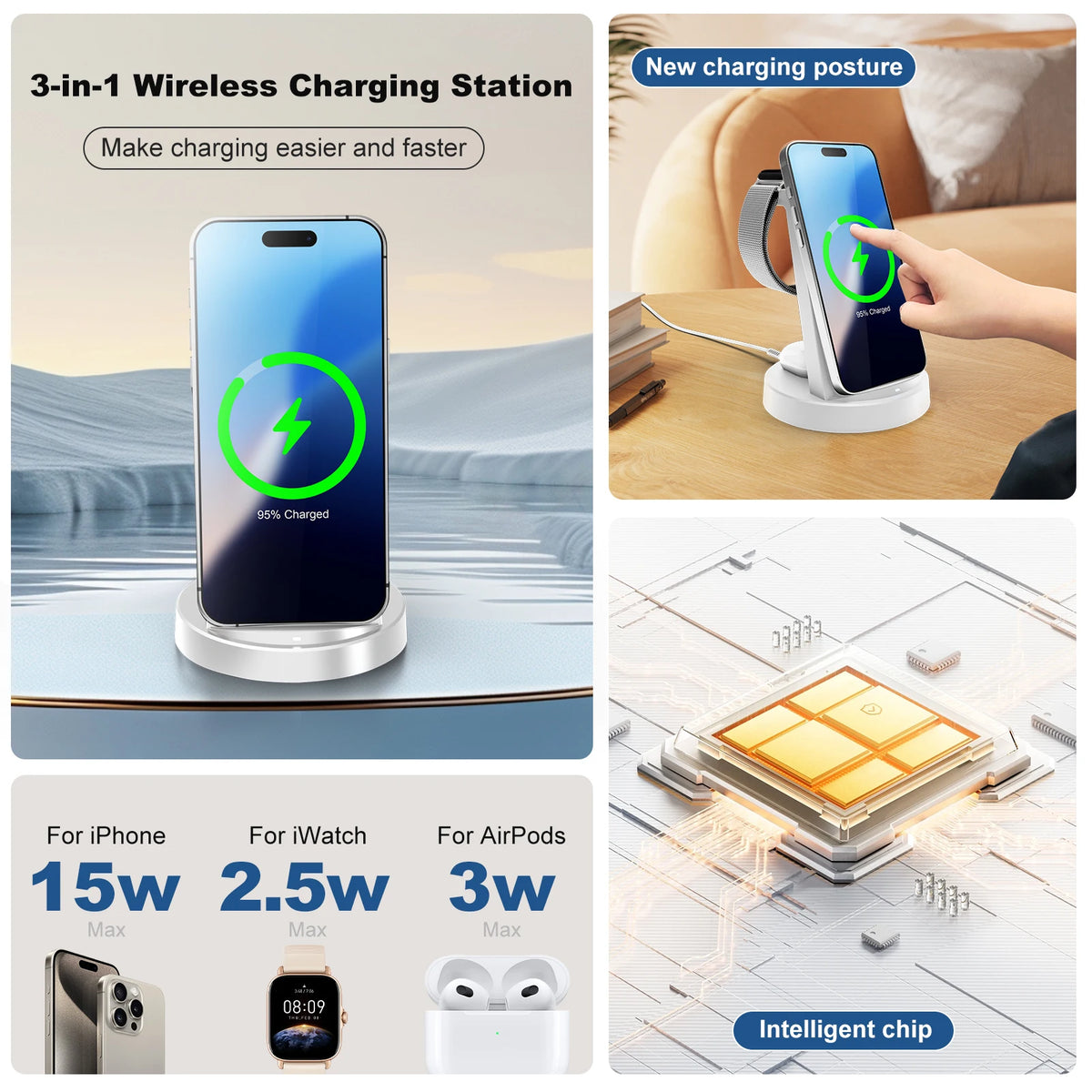 Magnetic Wireless Charger Stand Fast Charging Dock Station — product view 5