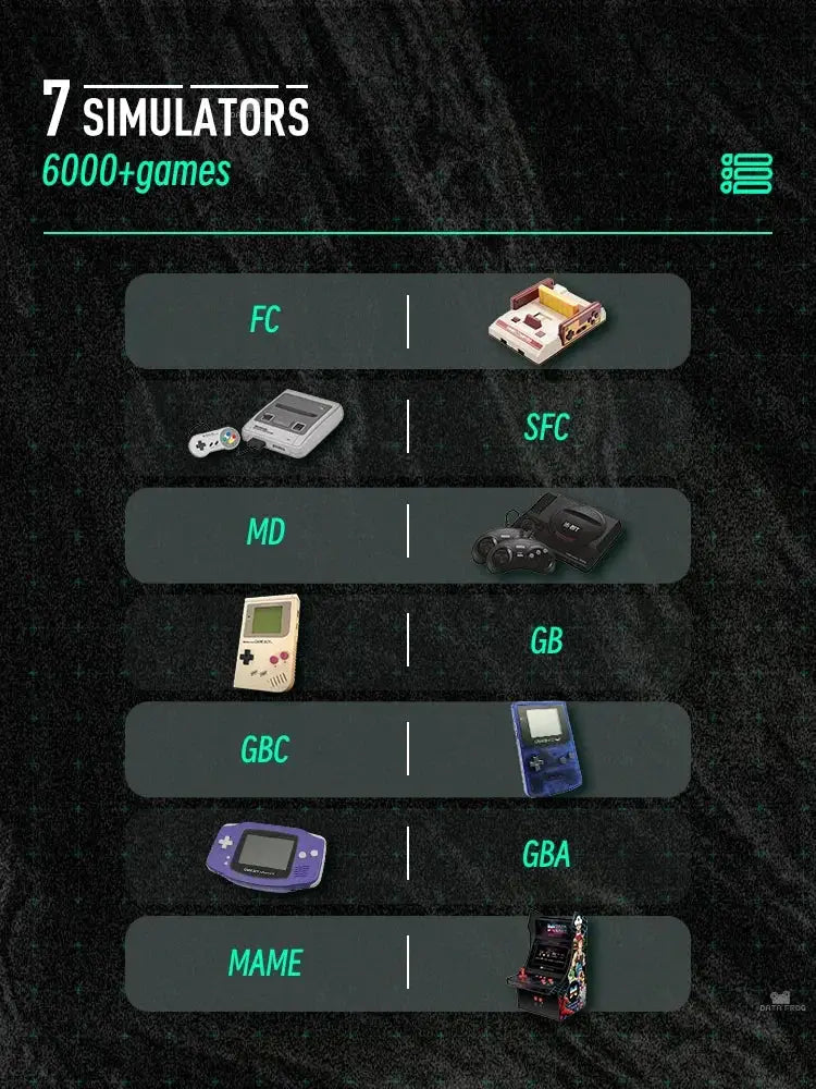 Data Frog SF2000 Portable Handheld Game Console 6000 Games
