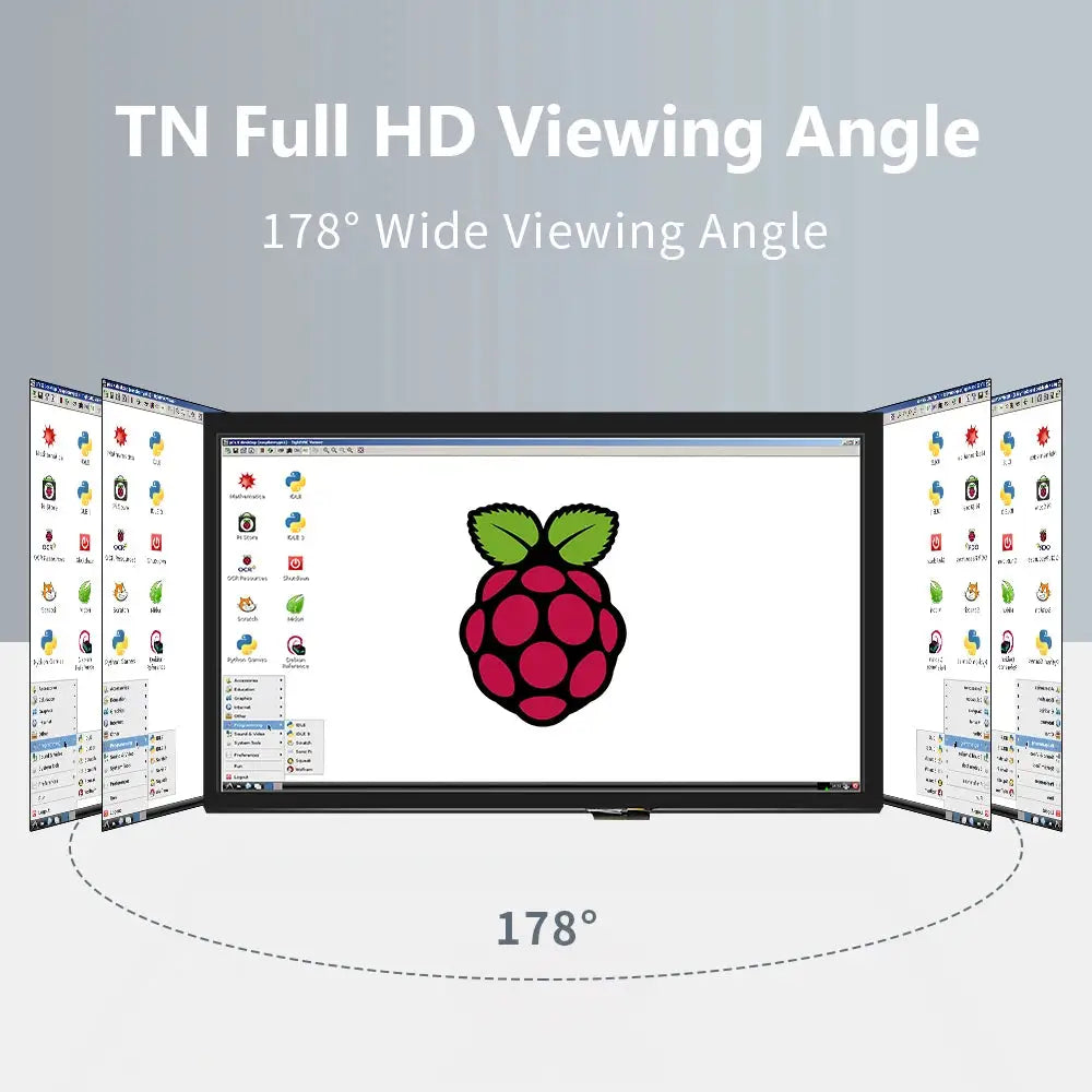 10.1 inch HDMI LCD (H) Computer Second Monitor 1024*600 Capacitive Touch Screen Supports Raspberry Pi Jetson Nano Win10 Etc