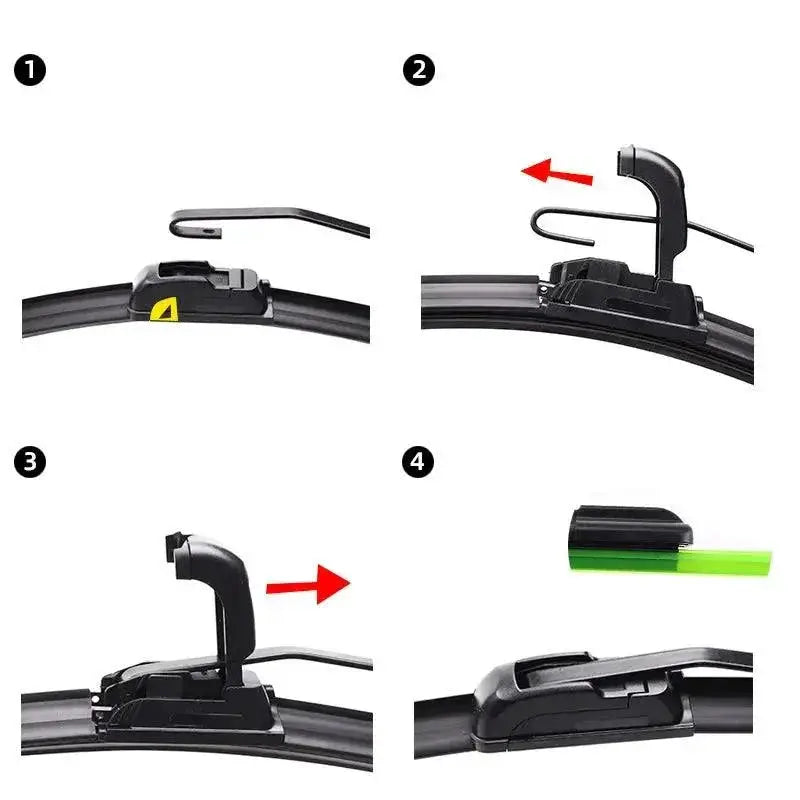 Universal Soft Rubber Frameless Wiper Blades Easy Install