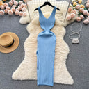 YuooMuoo Chic Wrap Dress For Women Slim Bodycon Knit Long Autumn Outfit Wardrobe