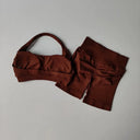 Women Yoga Set Seamless Quick-Dry Halter Shorts