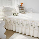 Lace Washed Cotton Bed Skirt Twin Queen Size Bedspread Set