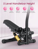 Home Cardio Adjustable Stepper With Resistance Bands Mat Home Gym