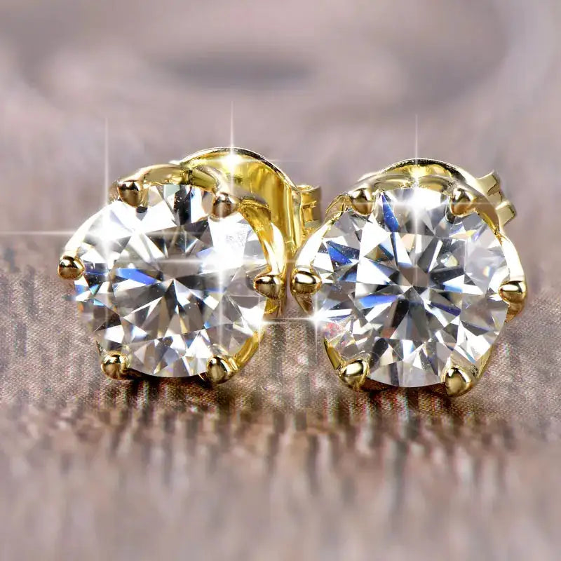Gold Filled Moissanite Stud Earrings — product image 5