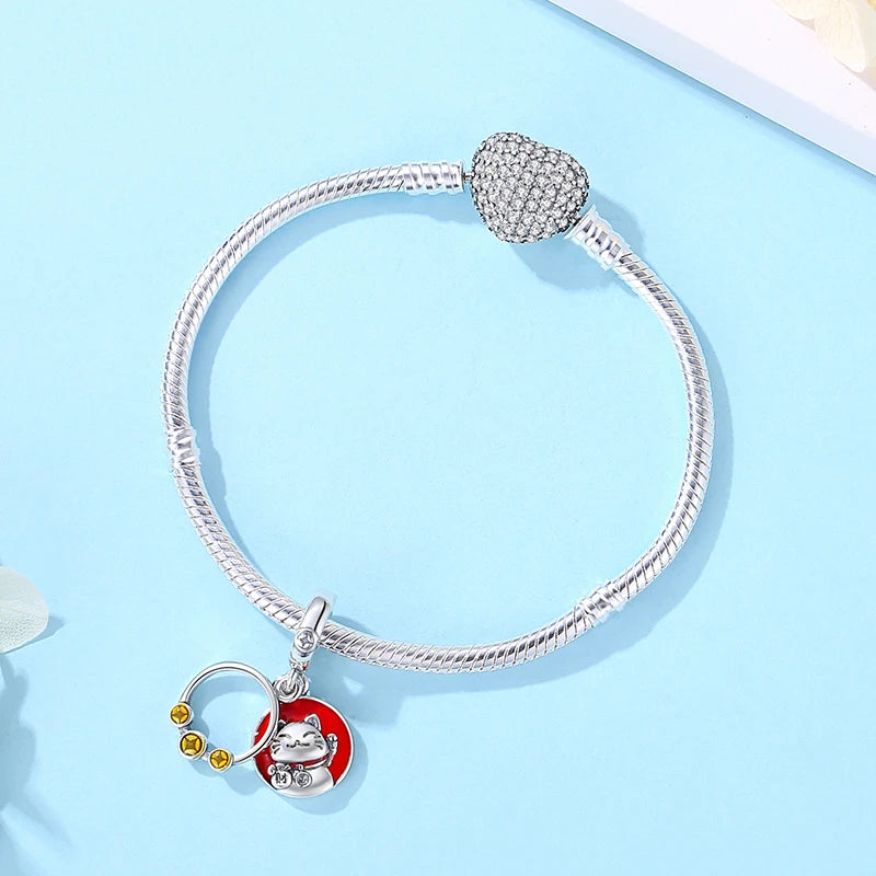 Sterling Silver Charm Maneki Neko