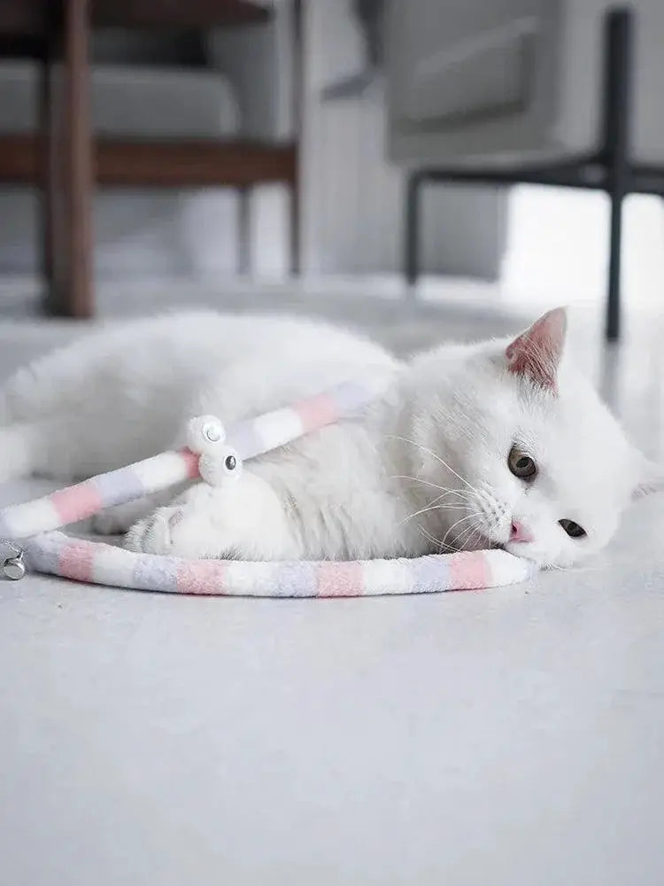 Feather Cat Teaser Wand Interactive Caterpillar Toy For Cats