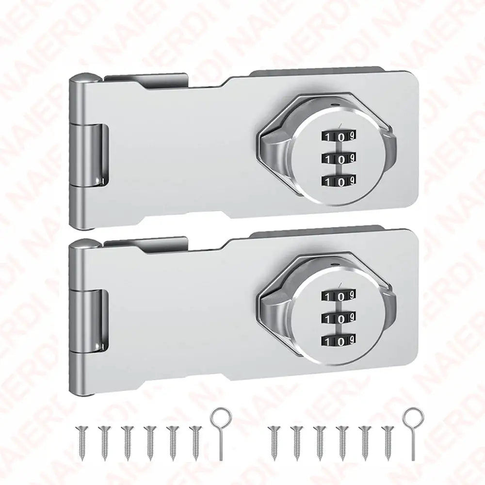 NAIERDI Household Cabinet Password Hasp Locks Zinc Alloy Security Combination Coded Drawer Door Lock for Refrigerator,Shed