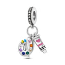 Silver Plated Charm Graduation Campus
