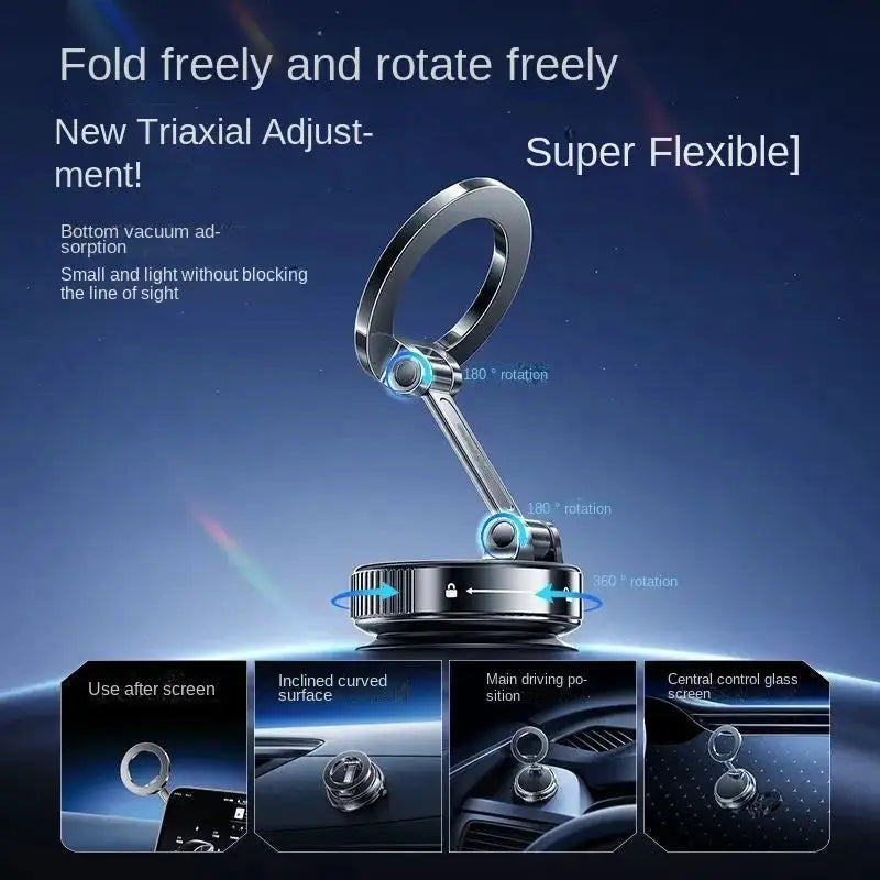 360° Rotating Vacuum Magnetic Car Phone Holder New Model Dashboard Glass Mount Multi-Scenario Automotive Navigation Stand