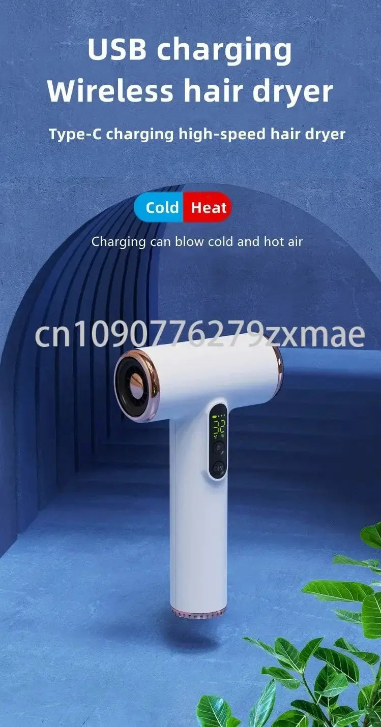 Portable USB Rechargeable Hair Dryer With LCD Display
