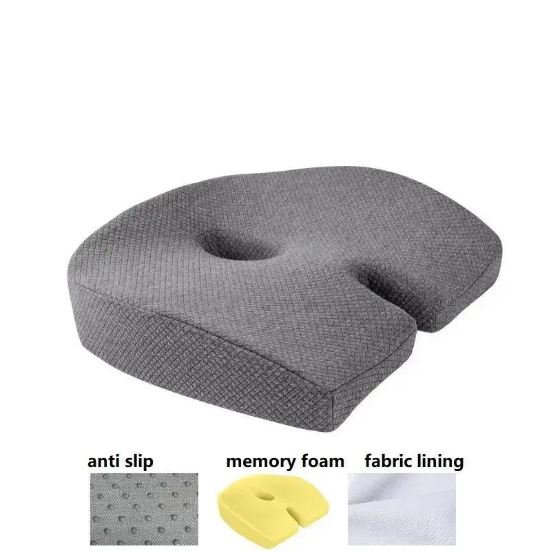 Ergonomic Memory Foam Seat Cushion Tailbone Pain Relief
