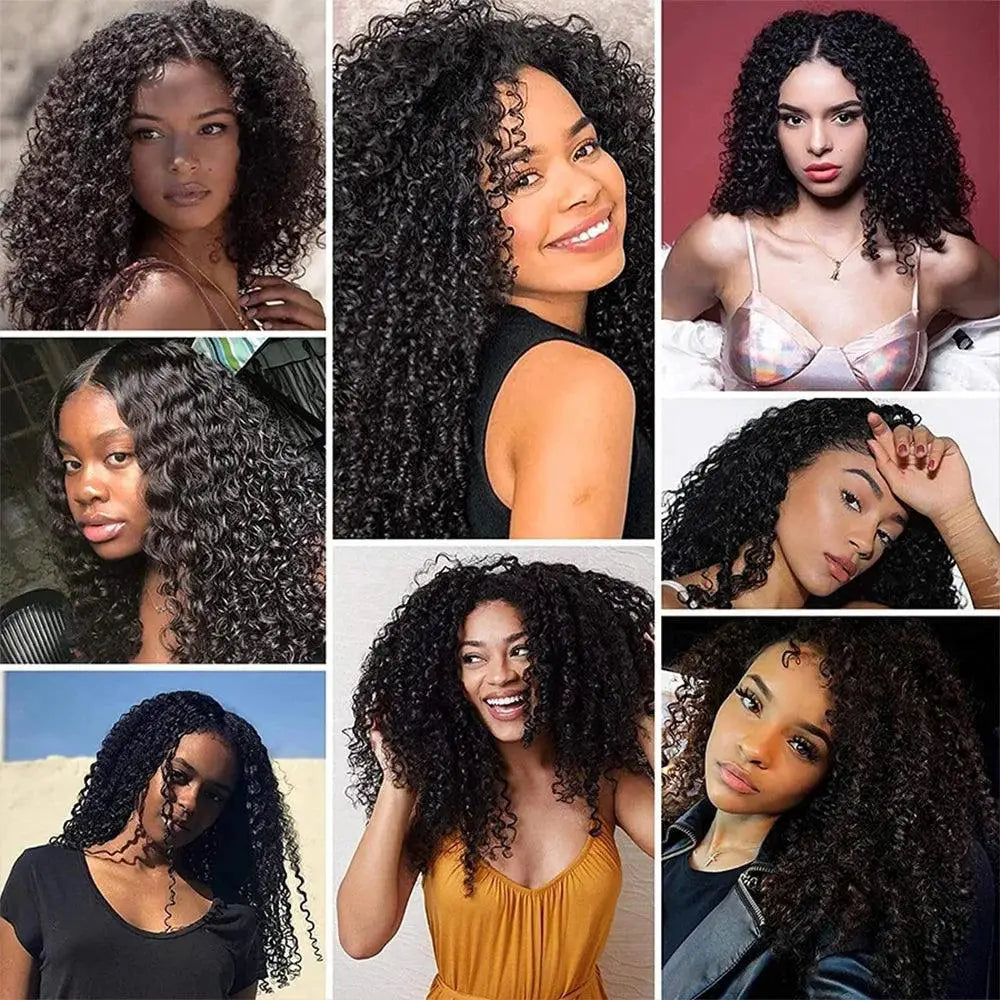 Mongolian Kinky Curly Lace Front Wig 180 Density For Women