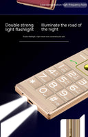 Foldable Flip Senior Mobile Phone Dual Display Large Key Loud Sound SOS Speed Dial Blacklist Dual Sim Card Double Torch
