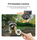 SHIWOJIA 3MP 4G Solar Cameras Wireless 360° View PTZ Camera