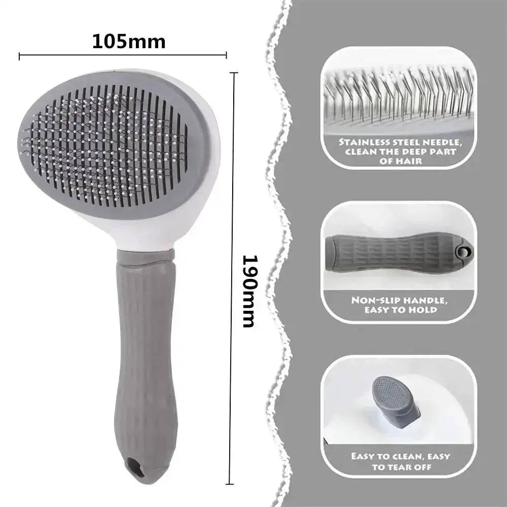 Automatic Pet Hair Removal Comb With Stainless Steel Needle