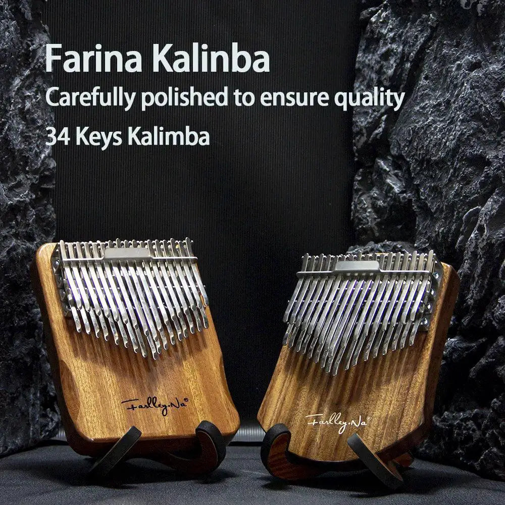 34 Keys Kalimba Thumb Piano Wooden Mbira For Beginner Gift