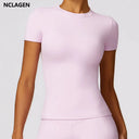 NCLAGEN Gym Top Women Short Sleeve Fitness Tee