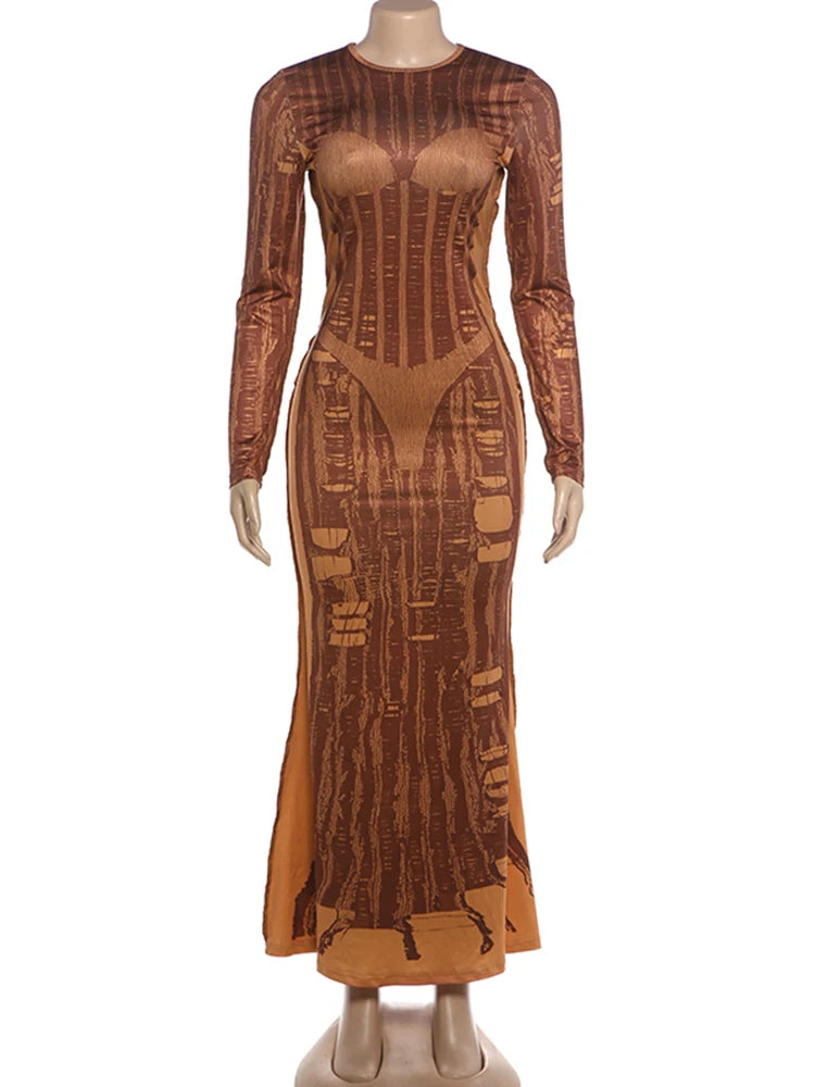 NIBBER Striped Evening Dress