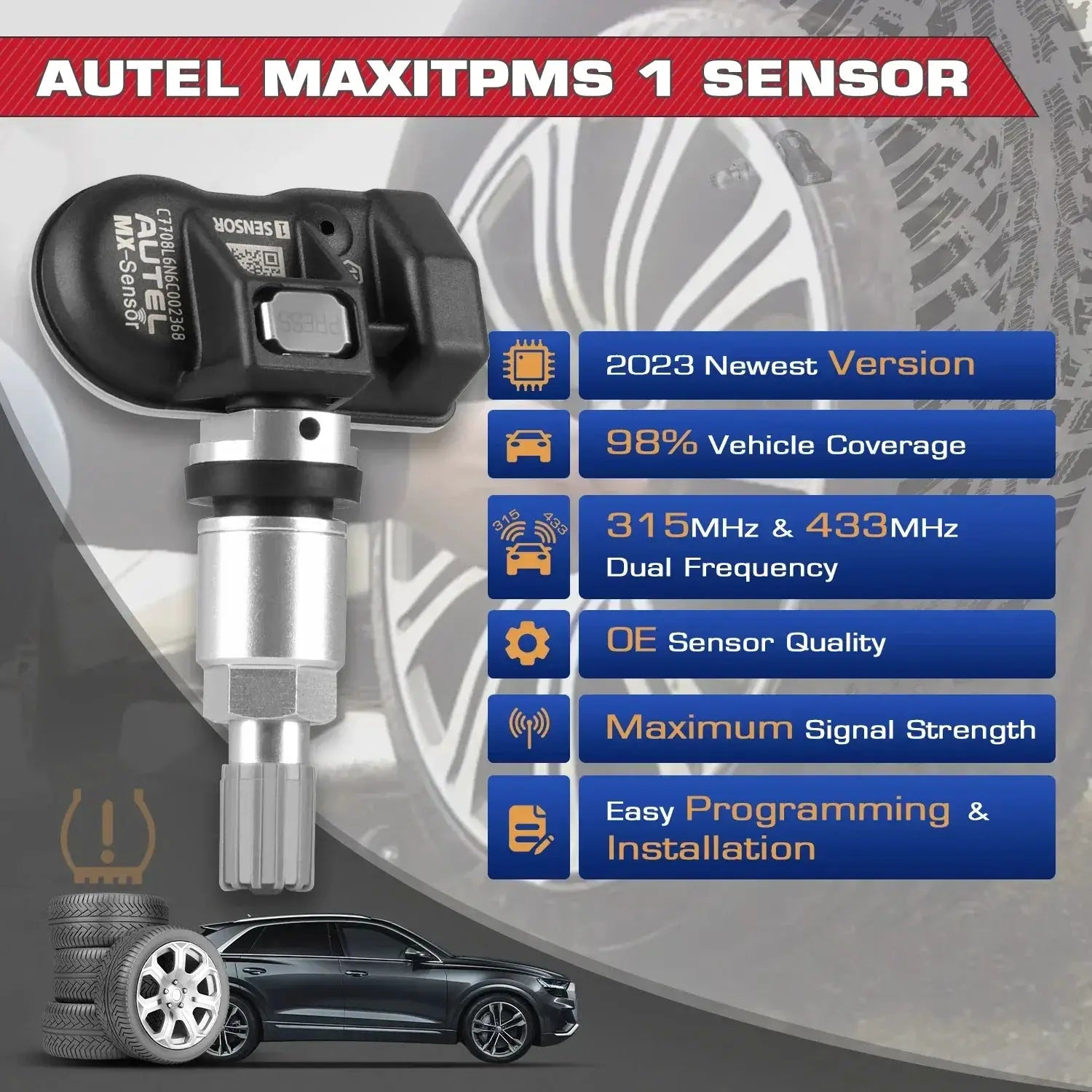 Autel TPMS 2in1 MX Sensor Tools For 315 433 MHz Vehicles