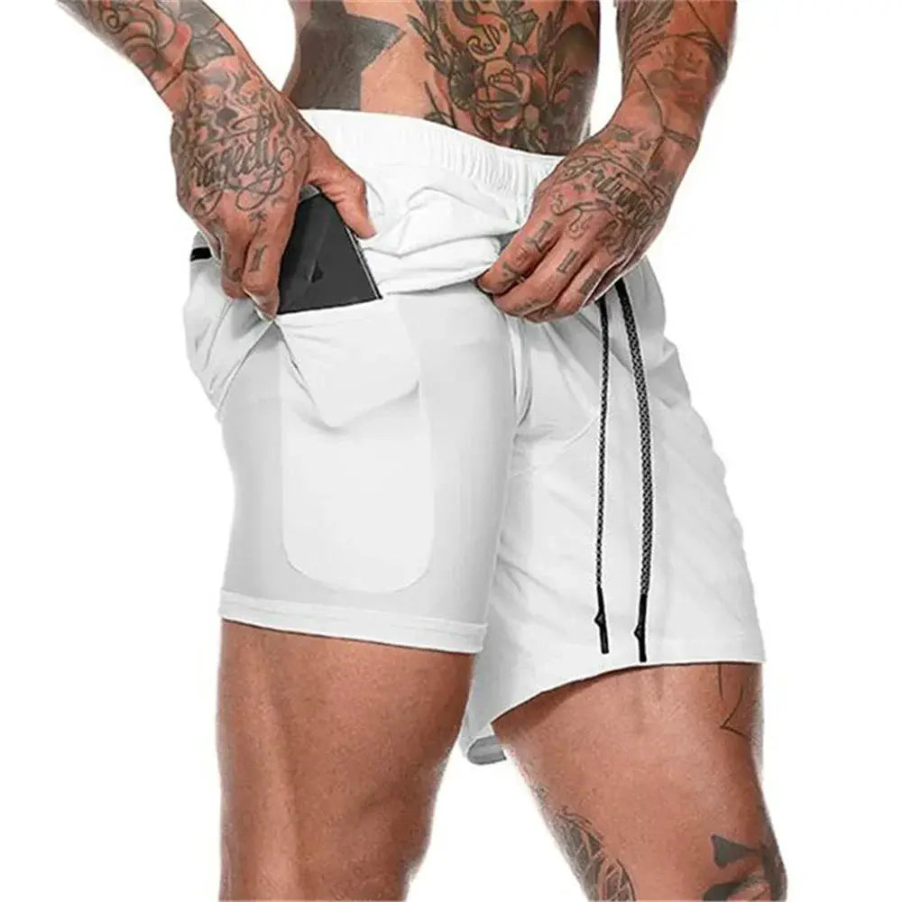 Camo 2-in-1 Quick-Dry Running Shorts for Gym Fitness