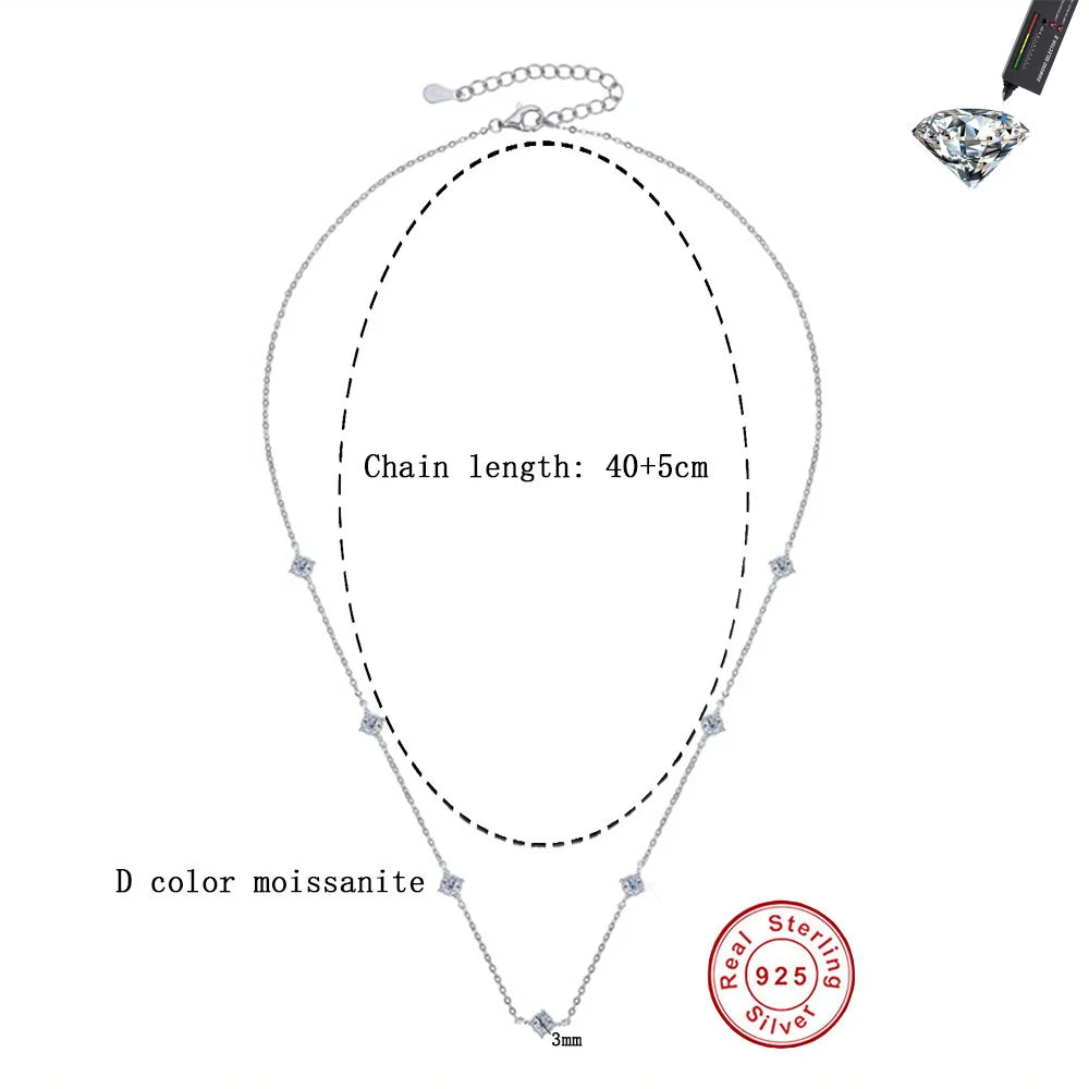 Moissanite Pendant Necklace in Sterling Silver Cbtb CB026 — product view 4